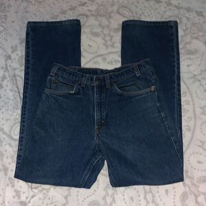 Vintage Levi's 517 Orange Tab Bootcut Jeans Blue Denim Sz 32 x 32 Made in USA